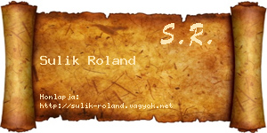 Sulik Roland névjegykártya